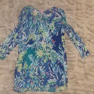 Lilly Pulitzer Blue and Green Floral Top